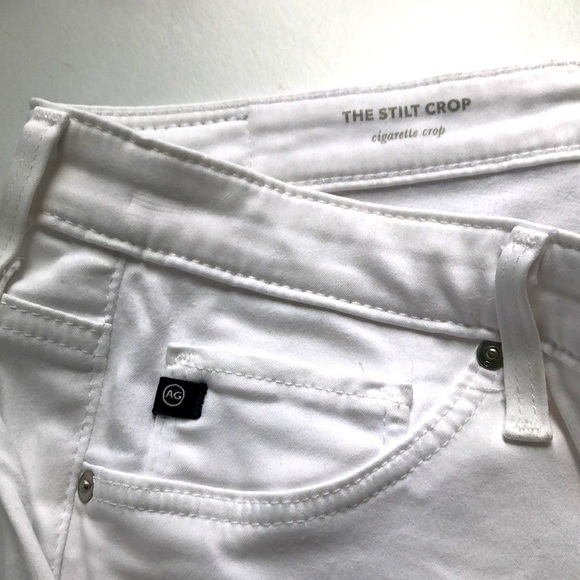 AG Adriano Goldschmied The Stilt Crop Cigarette Crop White Jeans Size 26 - Picture 7 of 13